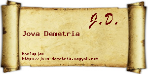 Jova Demetria névjegykártya